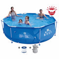 Stahlrahmenpool mit Filterpumpe blau Ø300x76cm