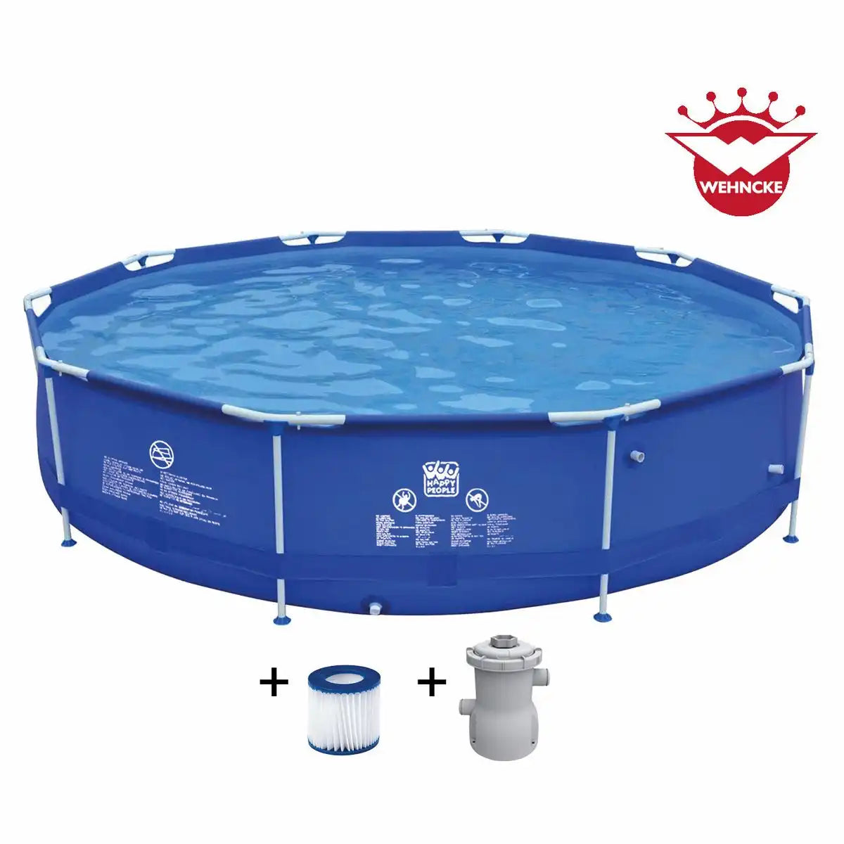 Stahlrahmenpool mit Filterpumpe blau Ø360x76cm