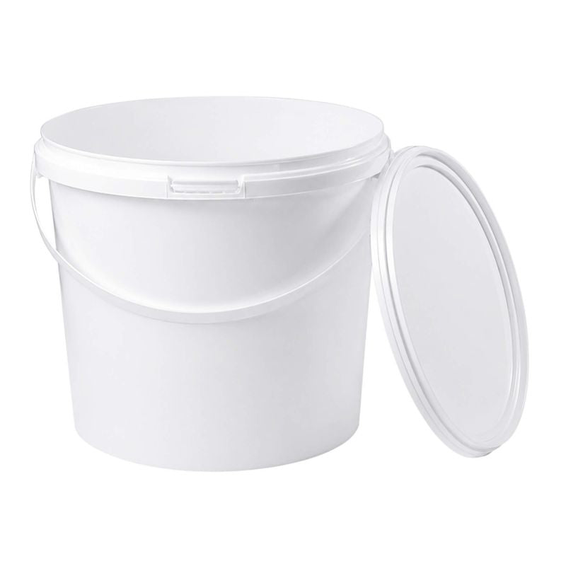 GRÄWE 4er-Set Eimer mit Deckel 5 Liter – Weiß, Kunststoff
