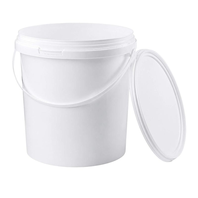 GRÄWE 4er-Set Eimer mit Deckel 10 Liter – Weiß, Kunststoff