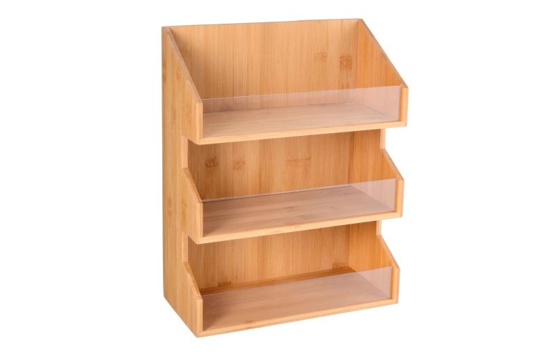 GRÄWE Küchenregal 30 cm breit für die Arbeitsplatte inkl. Anti-Rutsch-Noppen Bambus