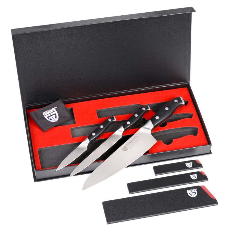 Gräwe Messer-Set Spezialstahl 3 teilig für Hotelerie & Gastronomie
