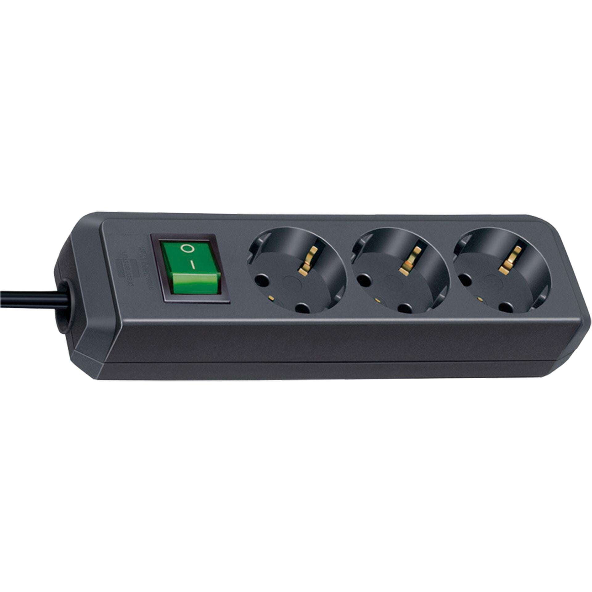 Brennenstuhl ECO-Line 3fach schwarz 1,5m und Schalter