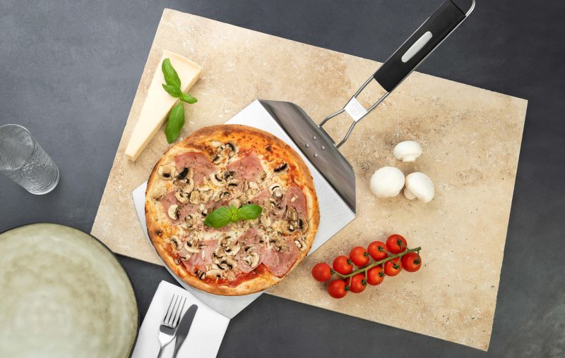 GRÄWE Pizzaschieber Edelstahl 58 × 24 cm – für Pizzastein & Holzofen