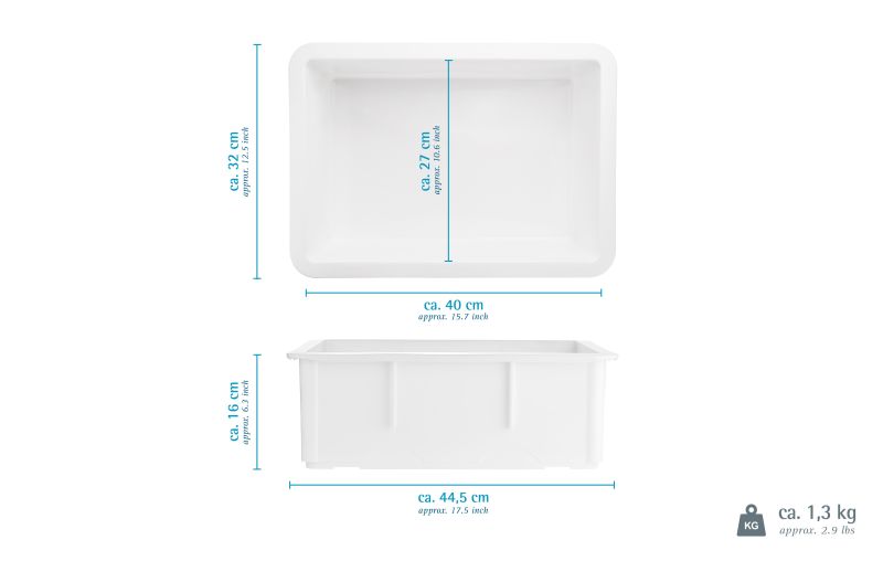 GRÄWE Teigbox 16 cm hoch – weiß, lebensmittelecht, stapelbar