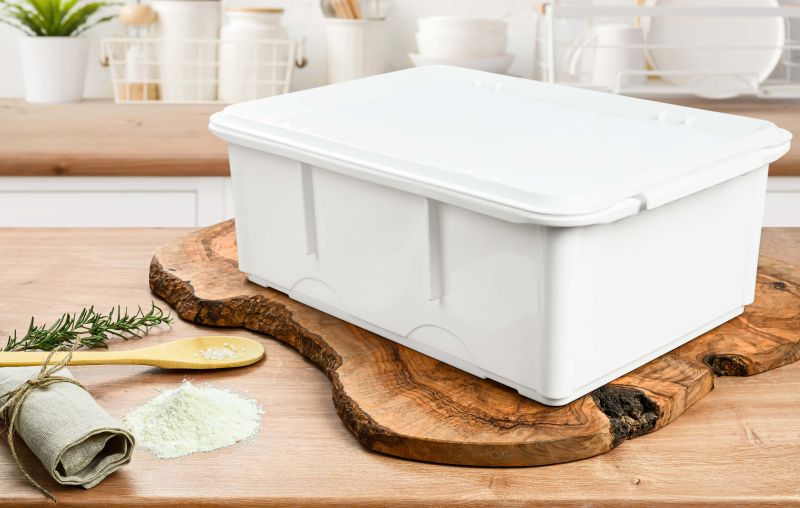 GRÄWE Teigbox 16 cm hoch – weiß, lebensmittelecht, stapelbar