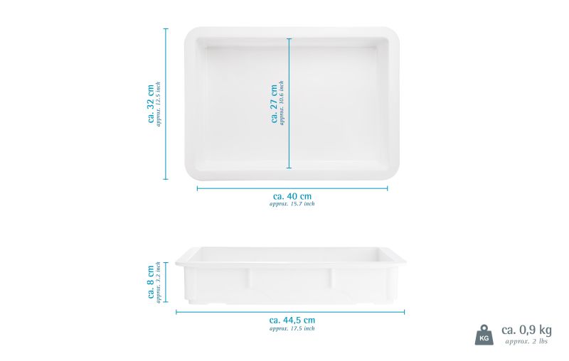 GRÄWE Teigbox mit Deckel 8 cm – weiß, lebensmittelecht, stapelbar