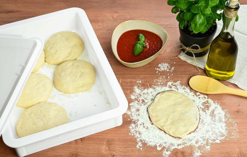 GRÄWE Teigbox mit Deckel 8 cm – weiß, lebensmittelecht, stapelbar