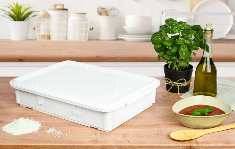 GRÄWE Teigbox mit Deckel 8 cm – weiß, lebensmittelecht, stapelbar