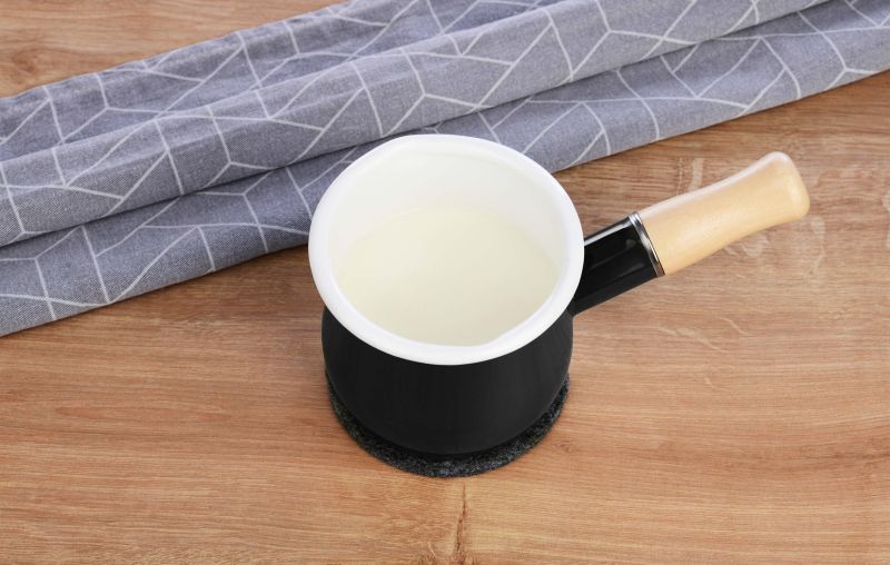 GRÄWE Milchtopf Ø 10,5 cm 450 ml emailliert grau induktionsgeeignet