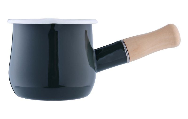 GRÄWE Milchtopf Ø 10,5 cm 450 ml emailliert grau induktionsgeeignet