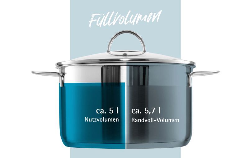 Gräwe Kochtopf Serie Pro-Line 24cm 5L mit Liter-Skala und Deckel