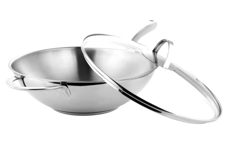 Gräwe Wokpfanne Pro-Line Edelstahl 28cm 2,8L mit Glasdeckel