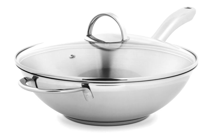 Gräwe Wokpfanne Pro-Line Edelstahl 28cm 2,8L mit Glasdeckel