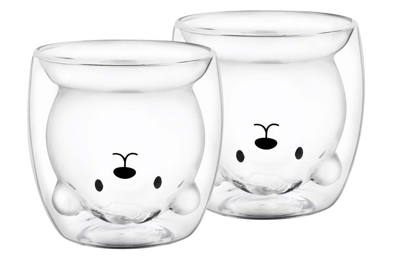 GRÄWE Doppelwandige Thermogläser 250 ml 2er-Set Motiv Bär