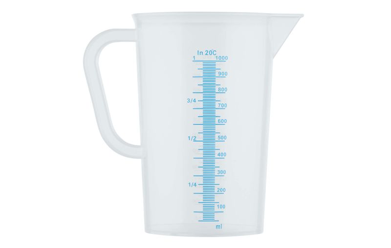 GRÄWE Messbecher Kunststoff 1 Liter – transparent, mit Skala