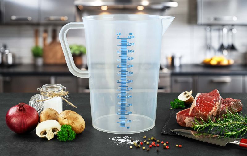GRÄWE Messbecher Kunststoff - 3 Liter mit Liter Skala