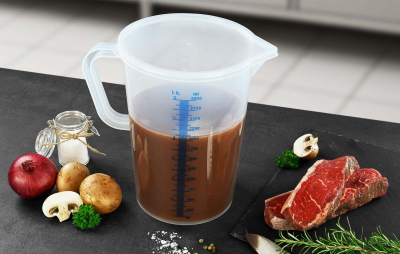 GRÄWE Messbecher Kunststoff - 3 Liter mit Liter Skala