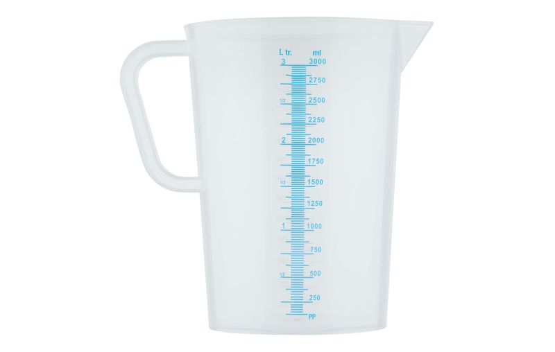 GRÄWE Messbecher Kunststoff - 3 Liter mit Liter Skala