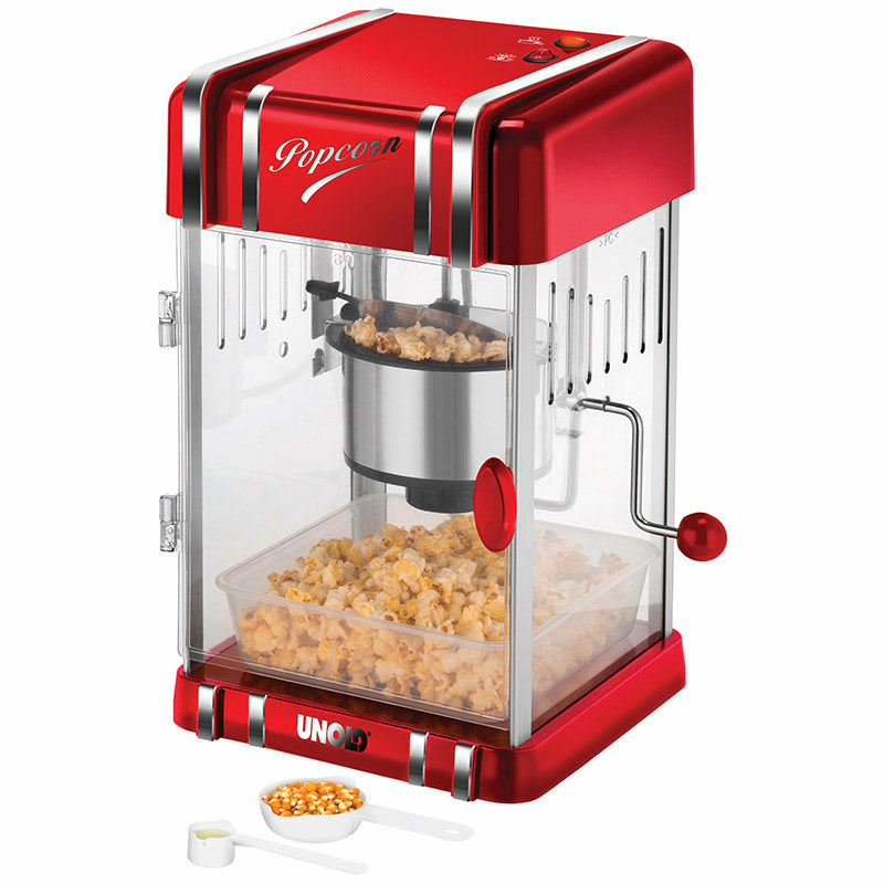 Unold Popcornmaker 48535 Retro Classic 50er-Jahre-Stil BPA-frei mit Auffangschale