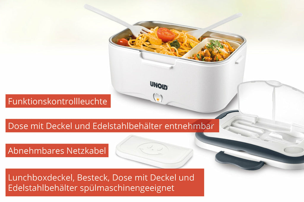 Unold elektrische Lunchbox 58850 1,5L Speisenwärmer für Büro Camping Auto