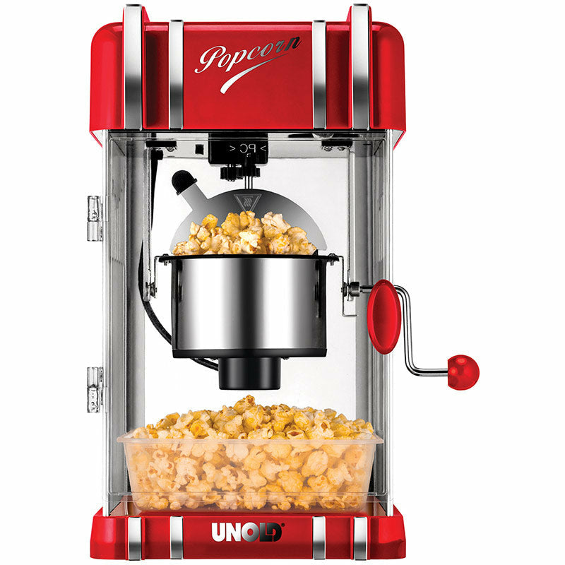 Unold Popcornmaker 48535 Retro Classic 50er-Jahre-Stil BPA-frei mit Auffangschale
