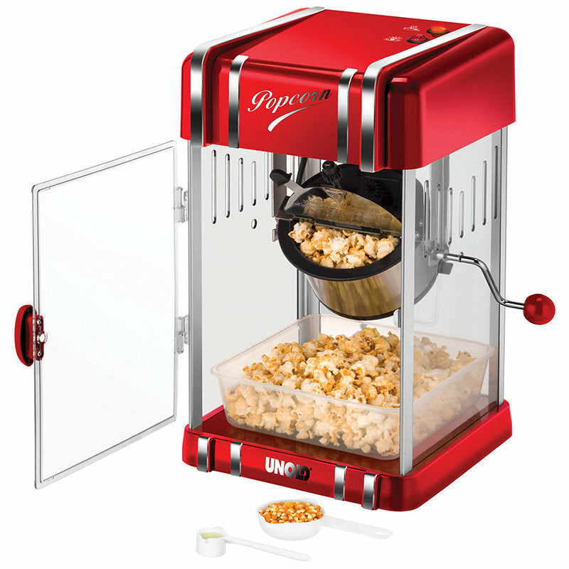 Unold Popcornmaker 48535 Retro Classic 50er-Jahre-Stil BPA-frei mit Auffangschale
