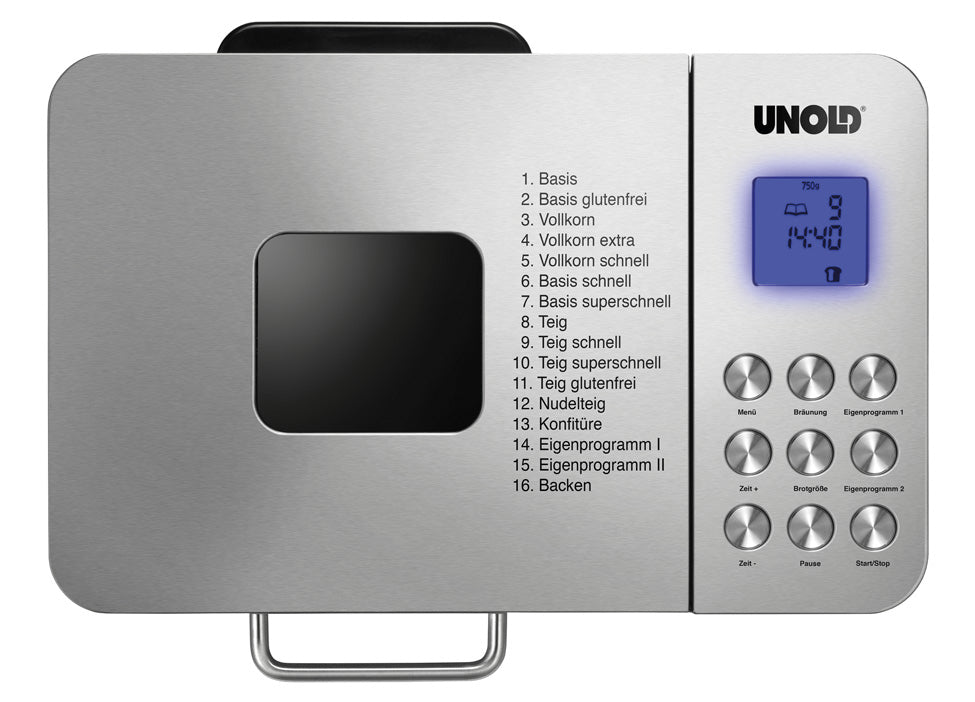Unold Backmeister Edel 68456 Brotbackautomat mit 16 Programmen 700-1000g Brot