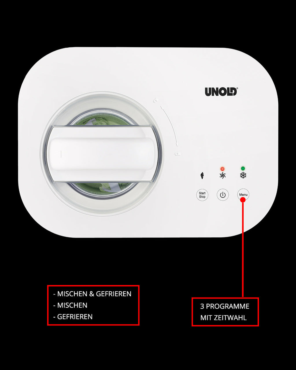 Unold Eismaschine Snow 48820 mit Kompressor 1L Eisbereiter