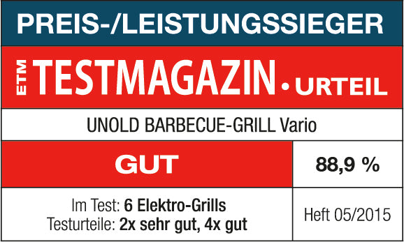 Unold Elektrogrill Standgrill Vario 58565 Tischgrill 1600W antihaft schwarz