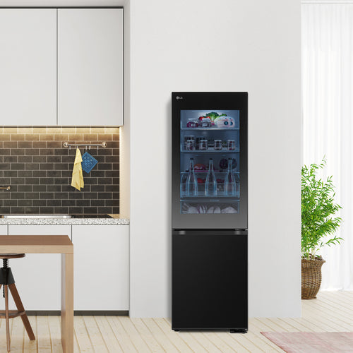 LG GBG5160CEV InstaView Kühl-Gefrier-Kombination Black Steel