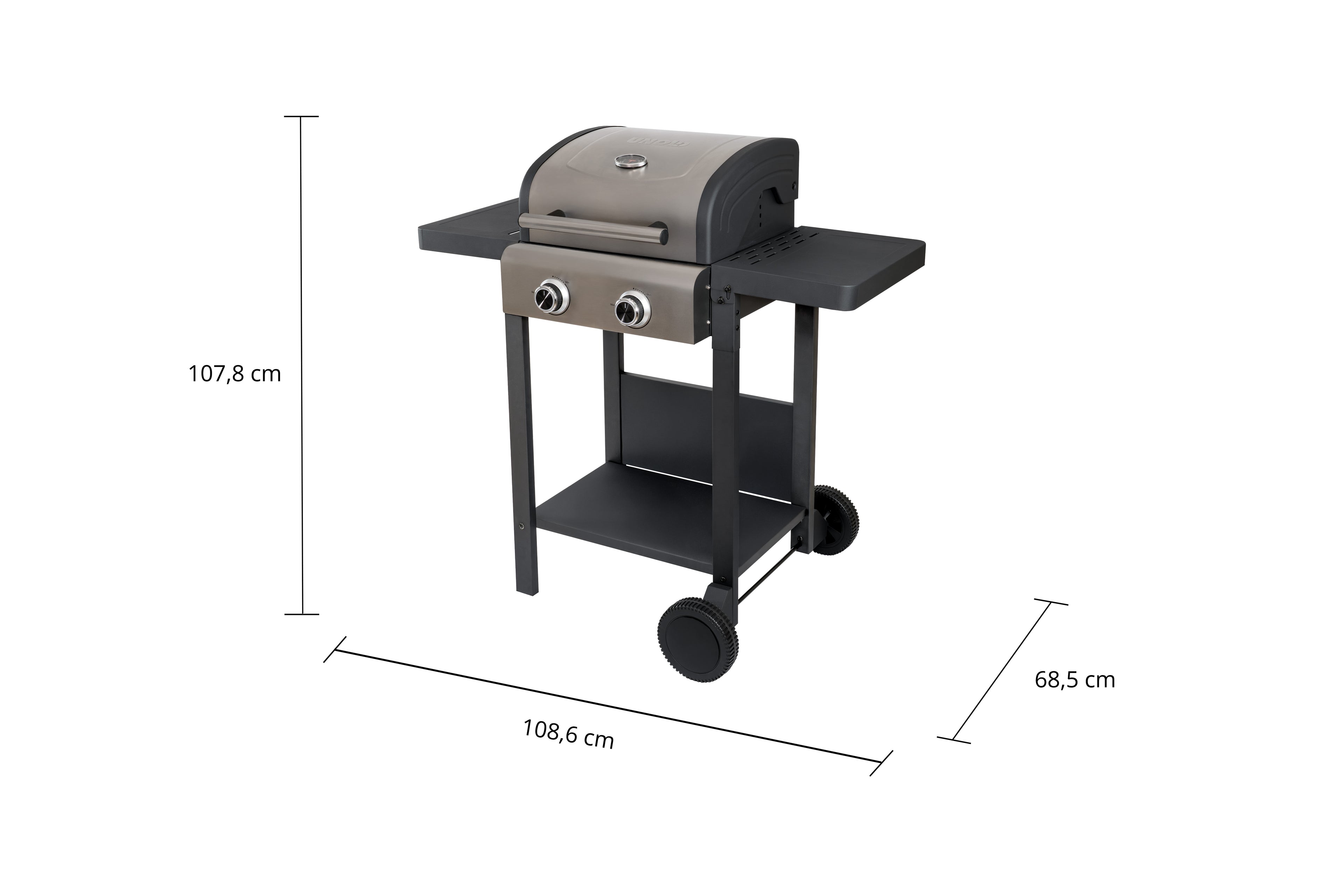 Unold Barbecue Grill-Wagen Buddy 58595 elektrisch 2600 W schwarz Edelstahl