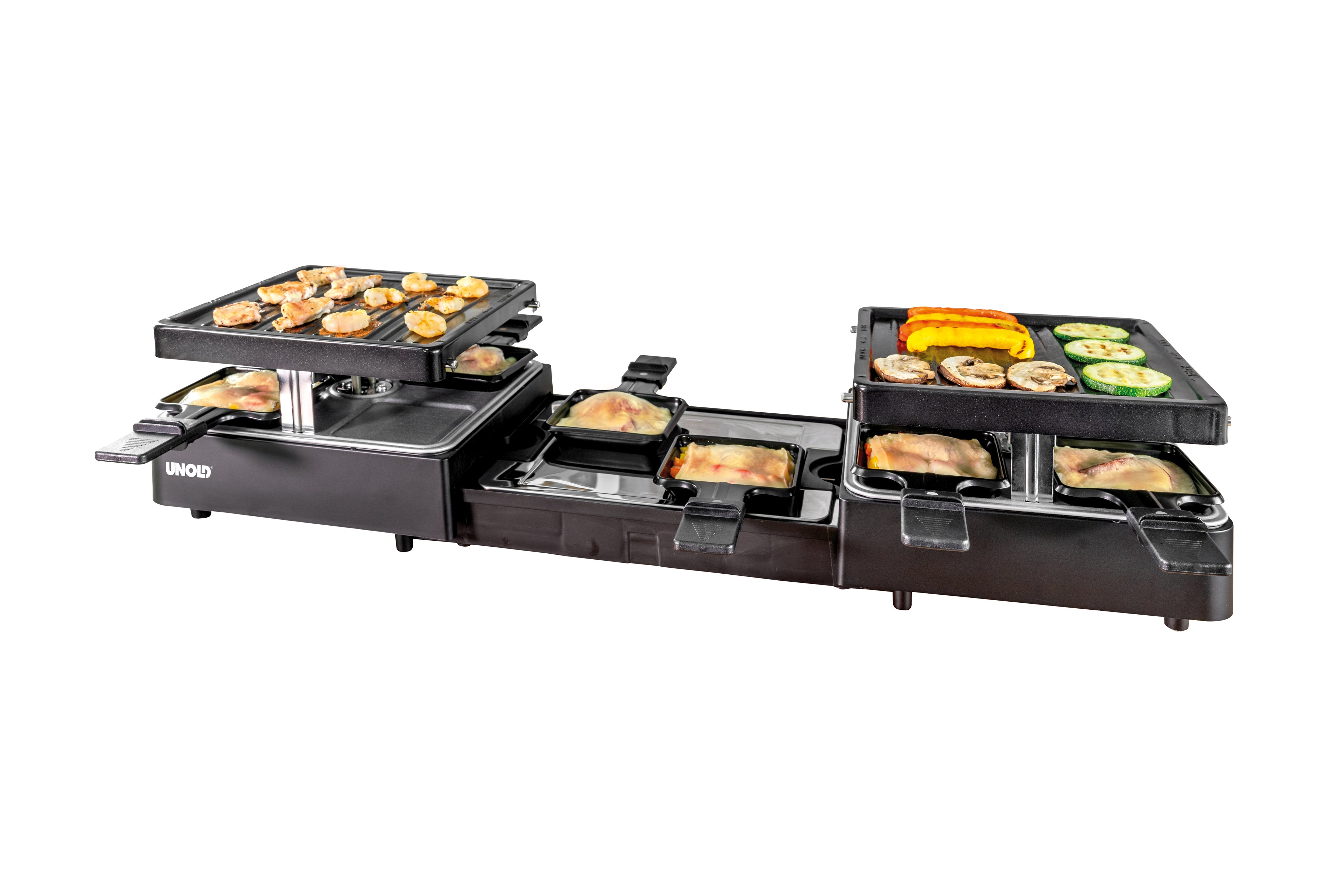 Unold Raclette Extendable 48755 ausziehbares Raclette bis zu 8 Personen 1300W