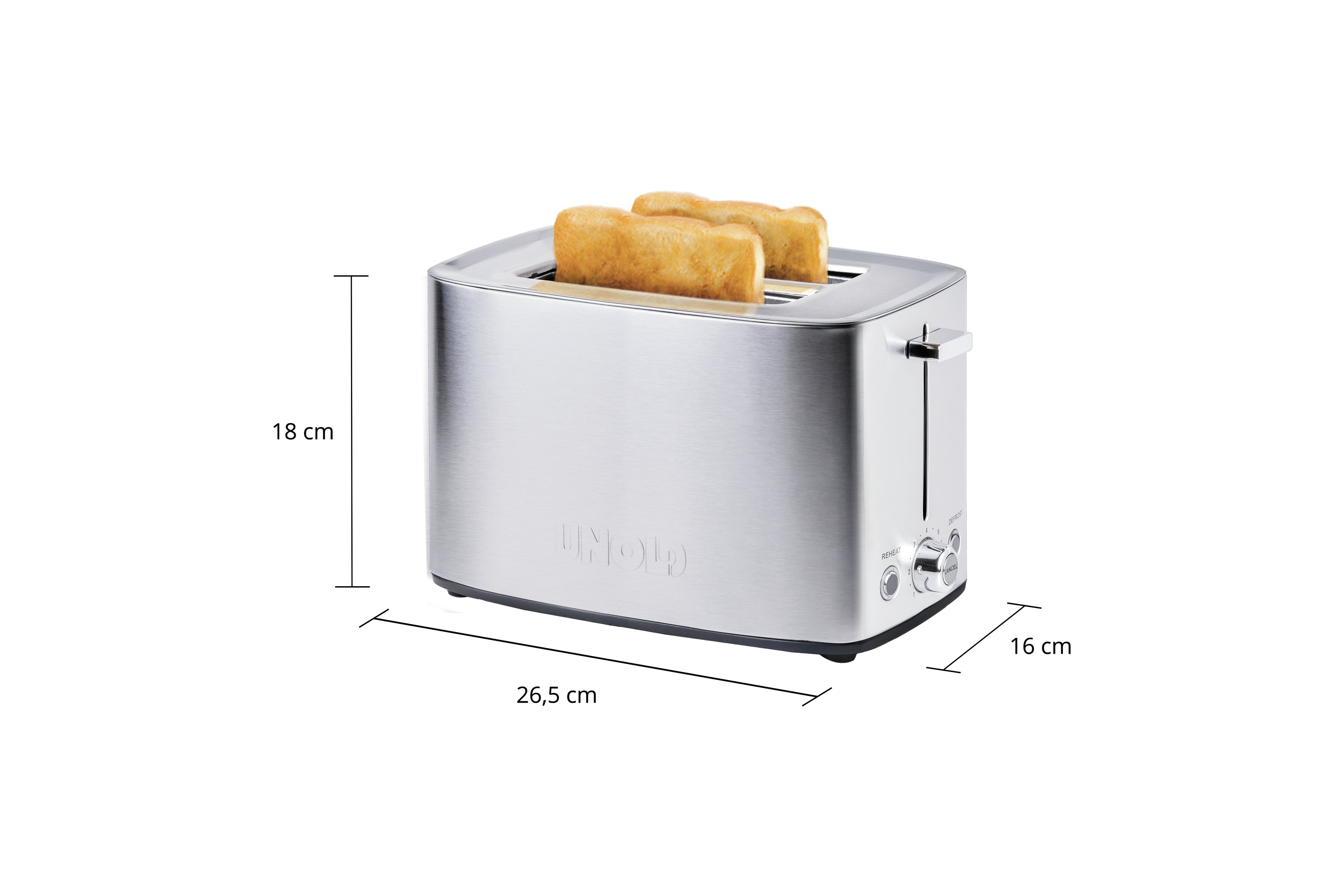 Unold Toaster Tommy 38216 2 Scheiben Toaster Edelstahl 850W