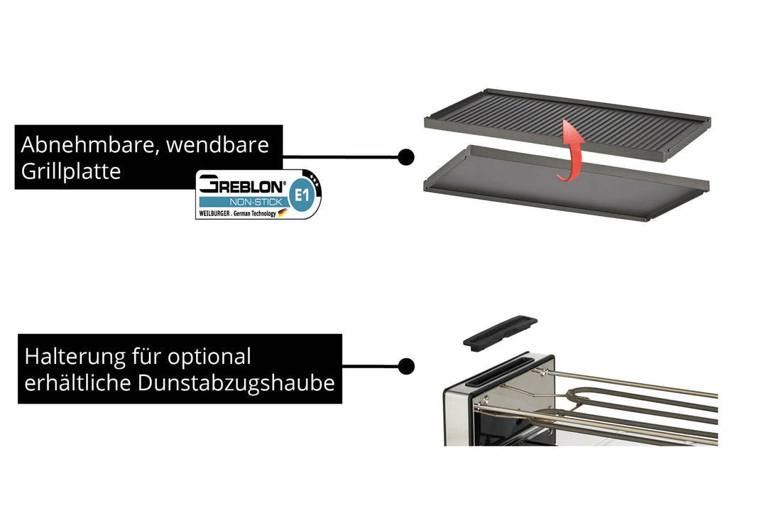 Unold Raclette Finesse Basic 48730 bis zu 8 Personen mit Grillplatte