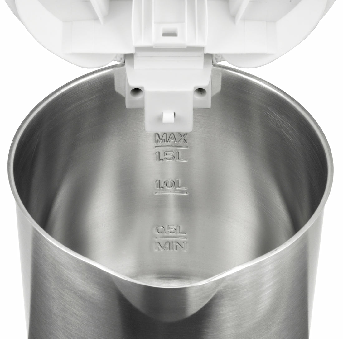 Unold Wasserkocher 18010 Edition white Edelstahl mit Kalkfilter 1,5L 2200W