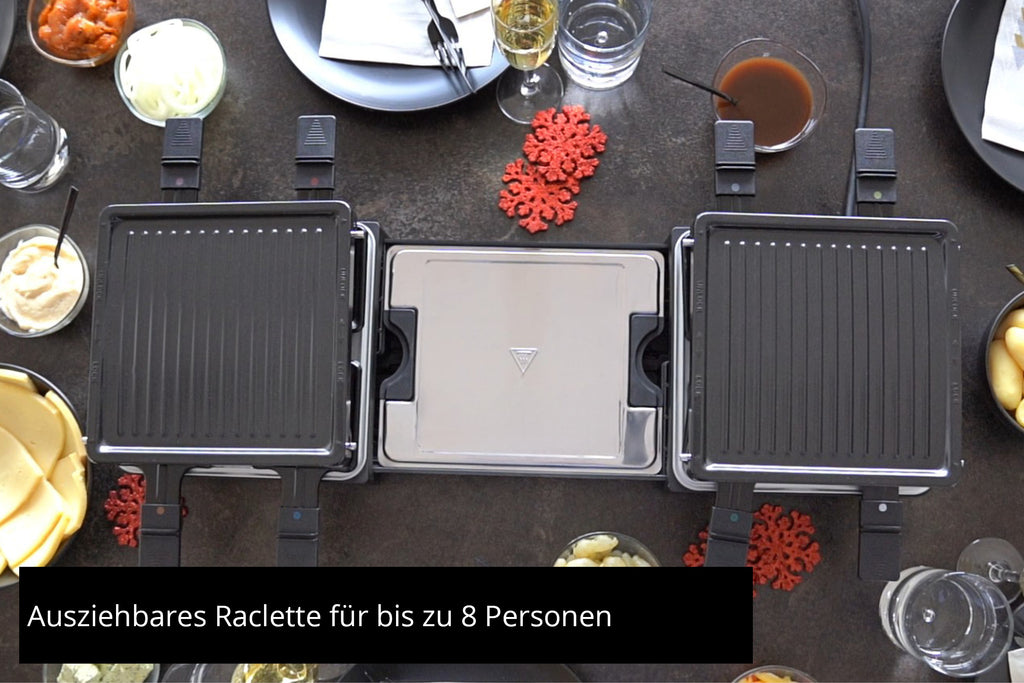 Unold Raclette Extendable 48755 ausziehbares Raclette bis zu 8 Personen 1300W