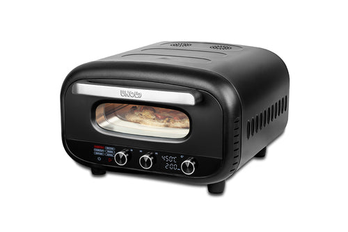 Unold Pizzaofen Don Alfredo 68805 elektrisch 450 Grad 1700 W schwarz inklusive Zubehör