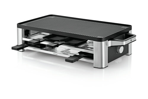 WMF Lono Raclette-Grill | 8 Personen | 1500 W | Wende-Gussplatte | Cromargan