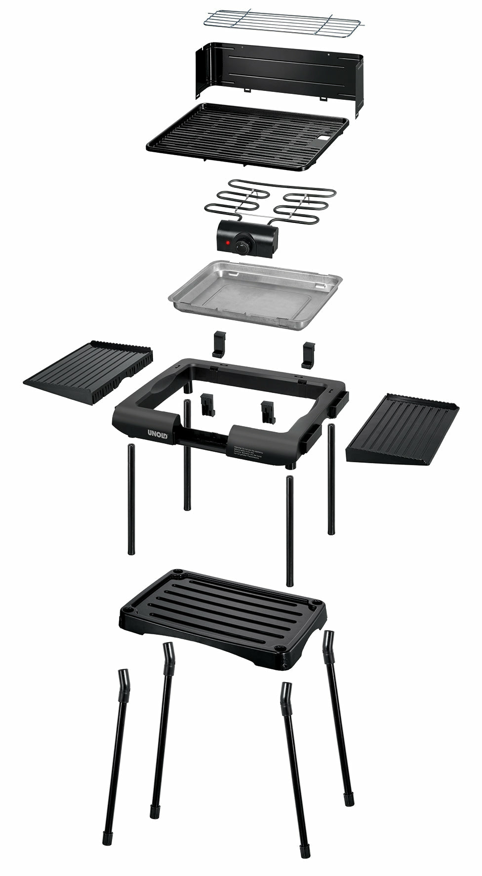 Unold Elektrogrill Standgrill Vario 58565 Tischgrill 1600W antihaft schwarz