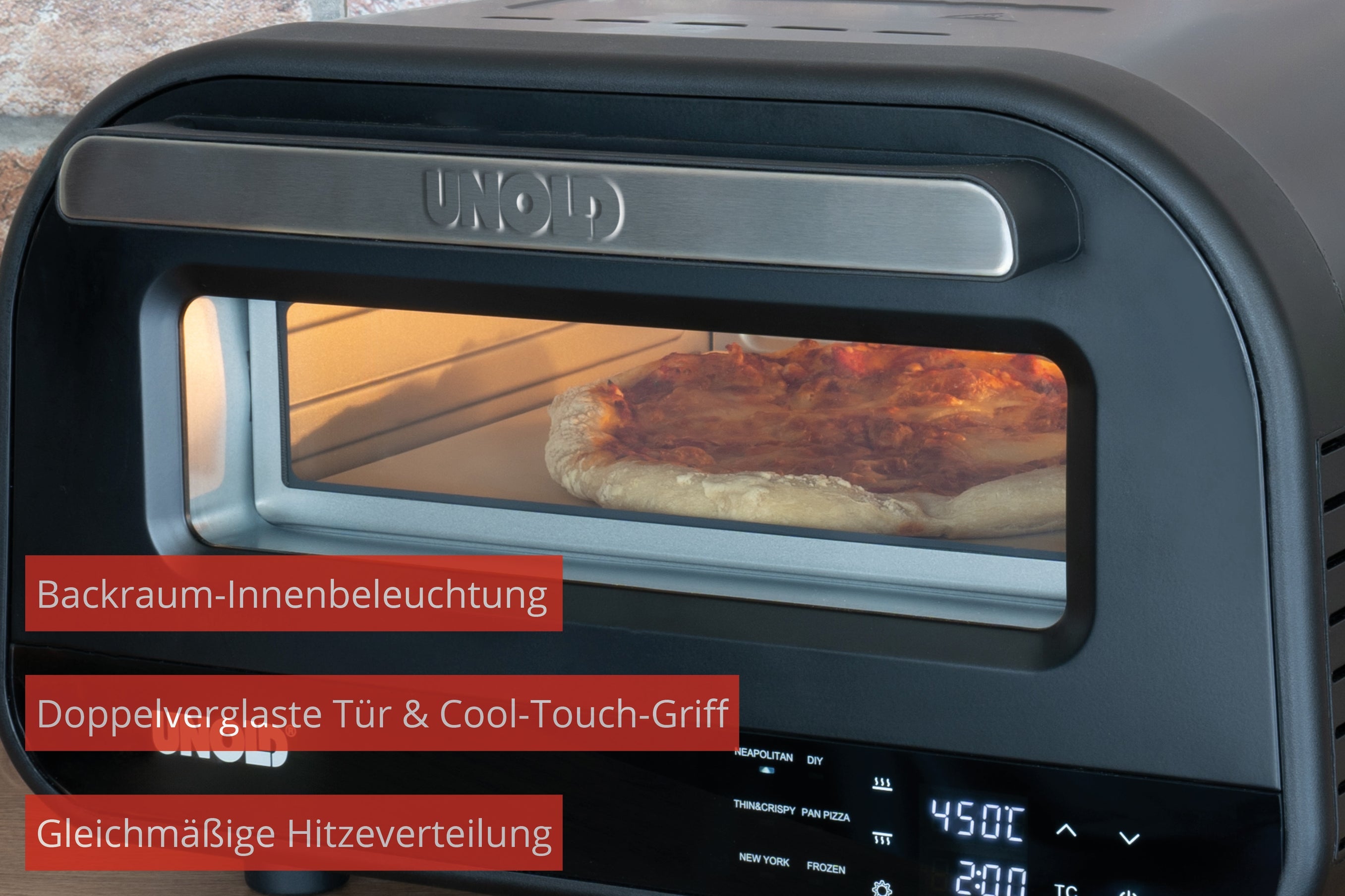 Unold Pizzaofen Don Luigi 68815 Sonderedition elektrisch 450 Grad inklusive Zubehör