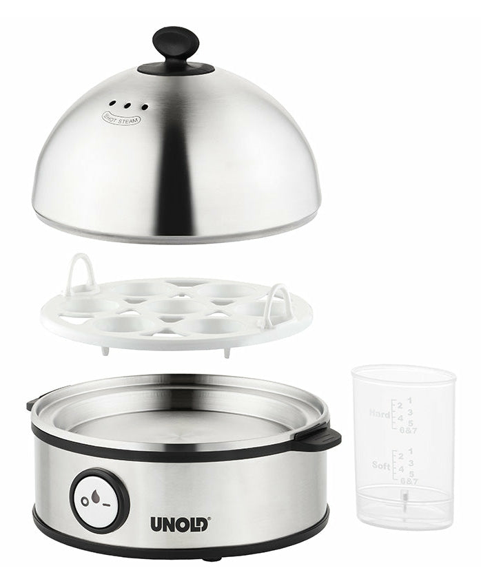 Unold Eierkocher 38626 Edelstahl 1-7 Eier Messbecher BPA-frei