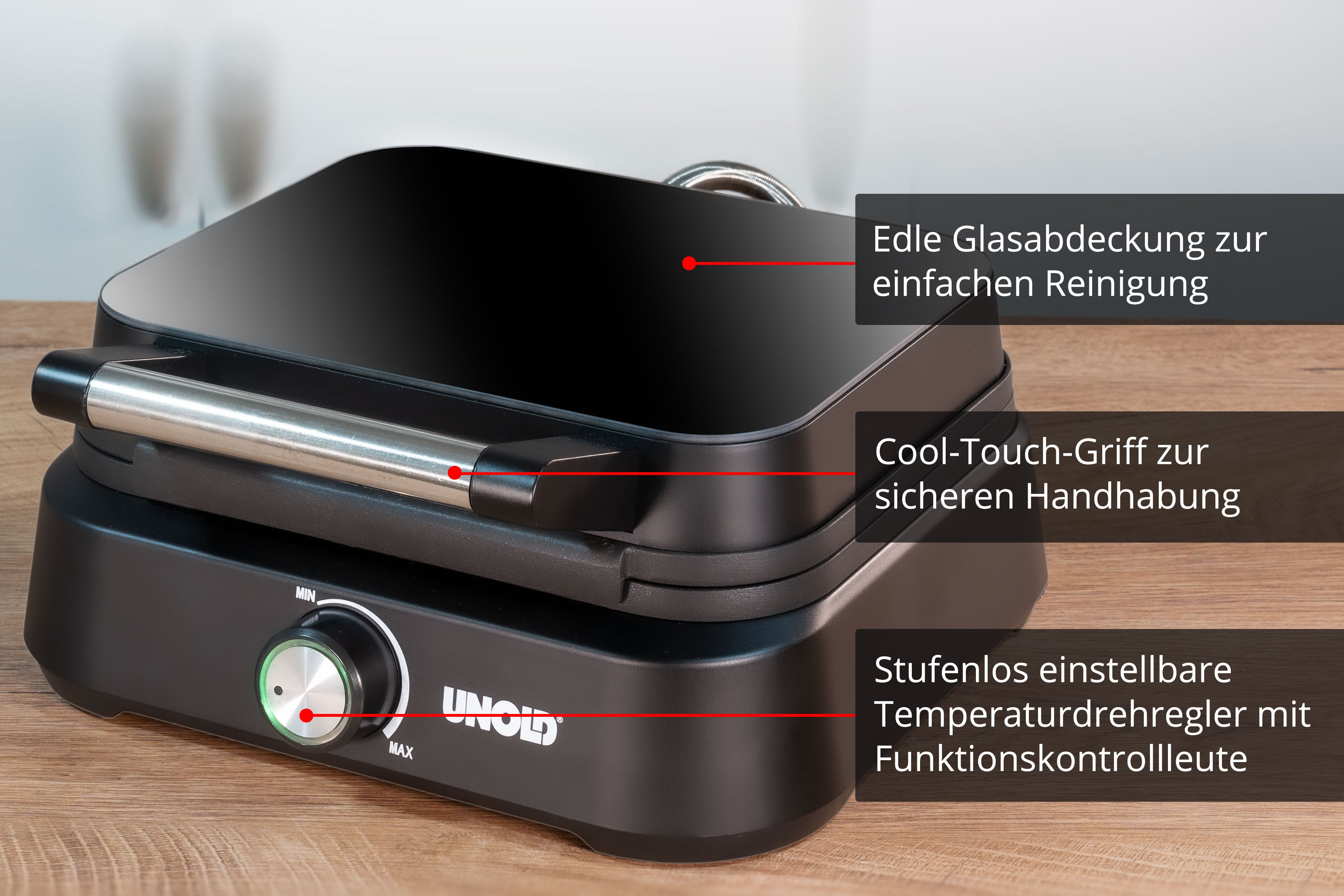 Unold Waffeleisen Brüssel 48275 Belgische Waffeln " Platten 1500W schwarz