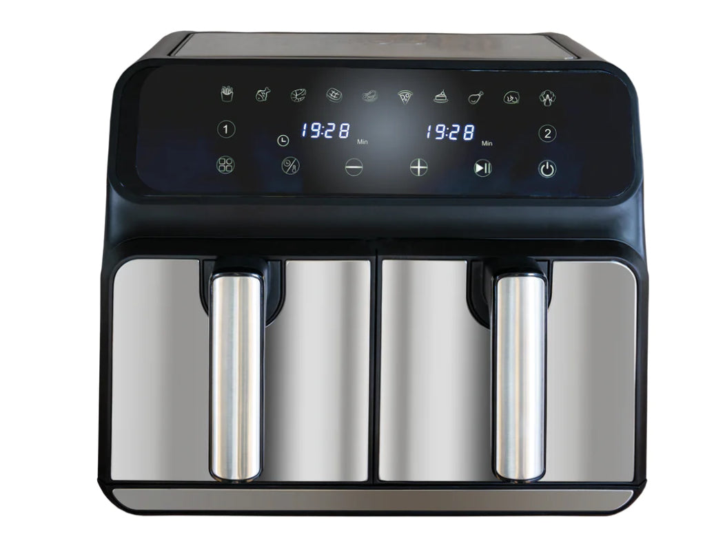Unold Doppel-Heißluftfritteuse 58685 2 Kammern 8L Twin-Zone Airfryer BPA-frei