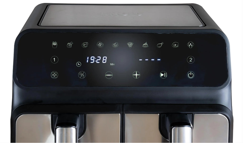 Unold Doppel-Heißluftfritteuse 58685 2 Kammern 8L Twin-Zone Airfryer BPA-frei