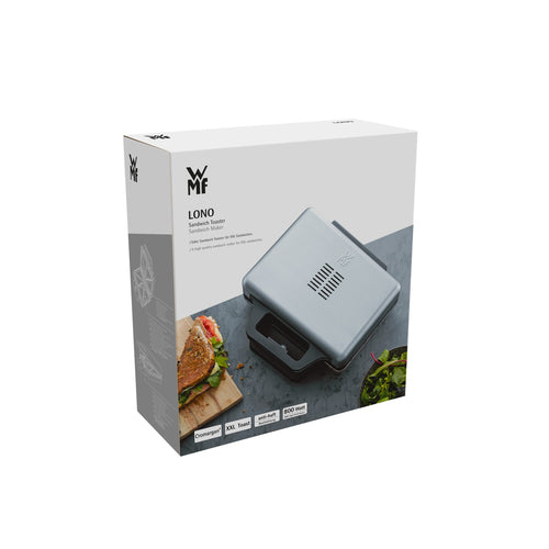 WMF Lono Sandwich-Toaster | 800 W | 2 Sandwiches | Edelstahl | Schwarz/Silber