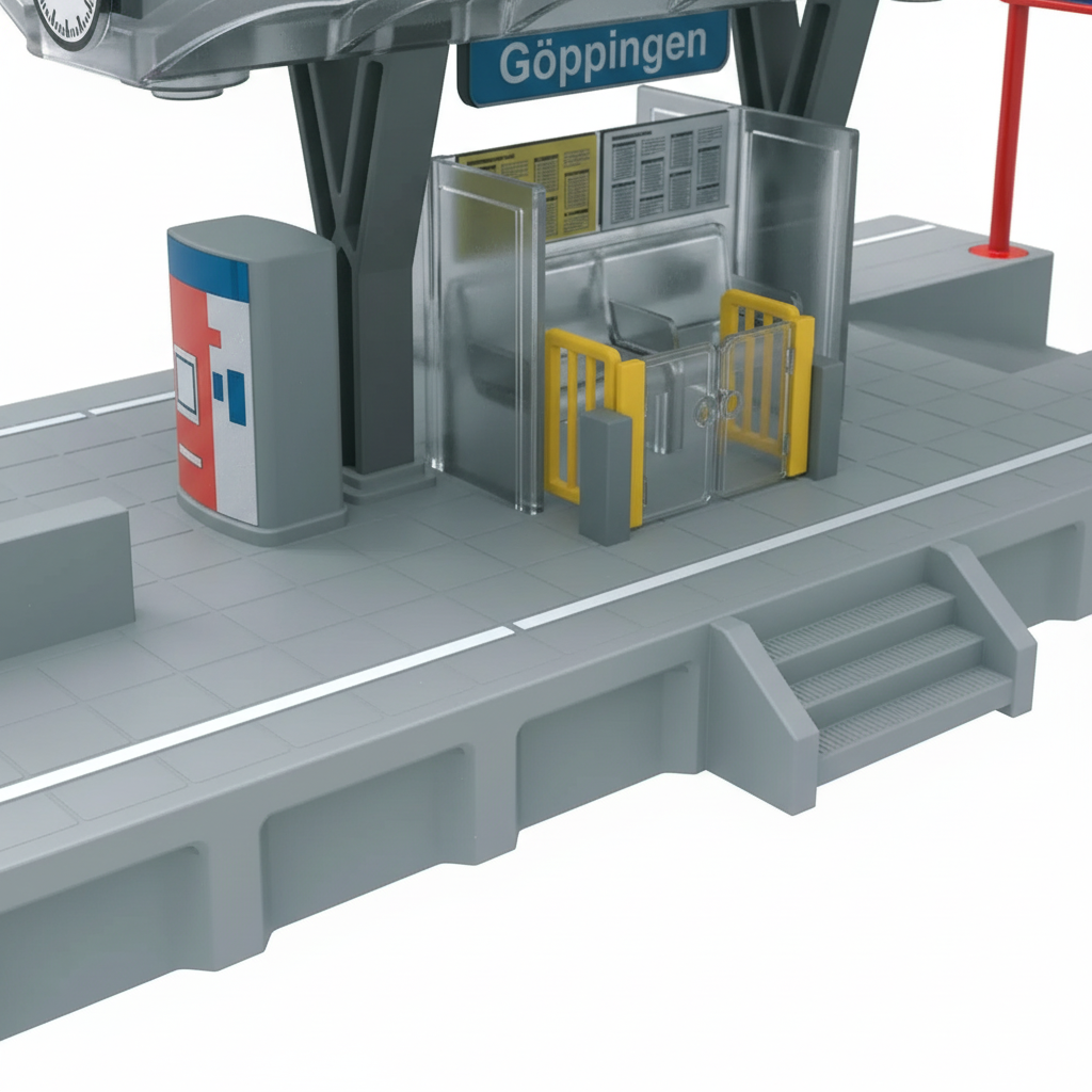 Bahnsteig Detailansicht Plattform und Eingang