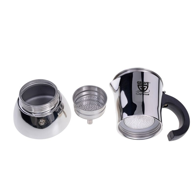 Gräwe Espressokocher 4 Tassen Edelstahl Espressobereiter