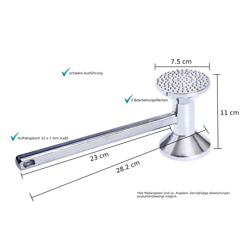 Gräwe Fleischklopfer aus Aluminium mit 2 Bearbeitungsfläschen