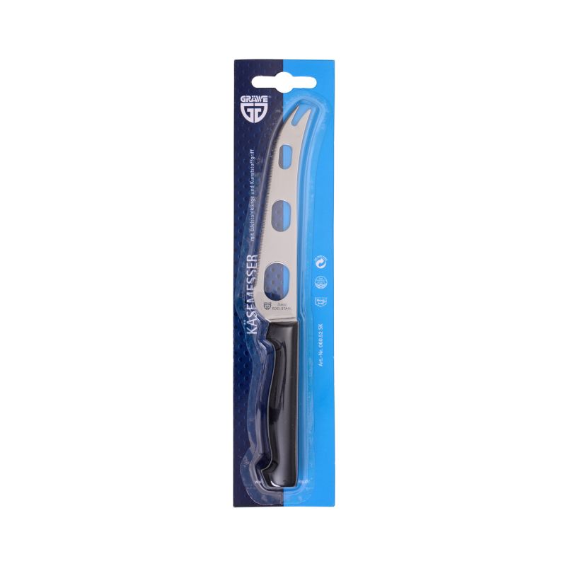GRÄWE Käsemesser 13,5 cm – Serie BASIC, Edelstahl, ovale Klingenlöcher